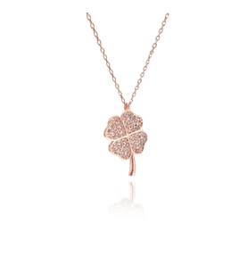 Dört Yapraklı Yonca Kolye (Rose - Gold)