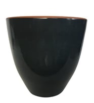 ANTRASİT RENK SIRLI , EL YAPIMI TOPRAK SAKSI (29*29 CM)