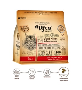 Mycat Az Tahıllı Kuzu Etli Yetişkin Kedi Maması 2kg