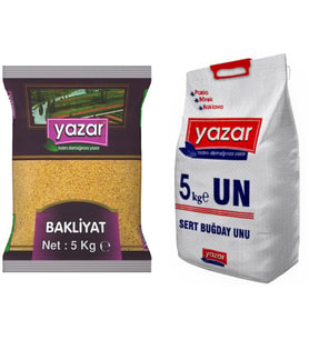 Yazar Pilavlık Bulgur 5 Kg. + Un 5 Kg.