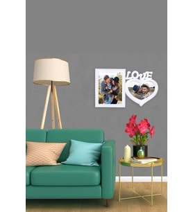 Sevgilere Özel 2'li Love Fotoğraf Çerçevesi (Beyaz)
