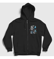 Presmono Unisex Siyah Poster Müzik Dj Sara Landry Fermuarlı Kapüşonlu Sweatshirt 513327tt
