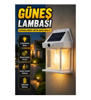 Üç Modlu Güneş Enerjili Duvar Lambası 1800mAh Hareket Sensörlü Dış Mekan Aydınlatma
