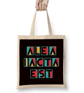 Alea Iacta Est Latin Language Phrase Motivation Saying Dice Bez Çanta Uzun Saplı