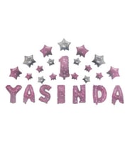 Folyo balon 1 yaşında yıldızlı set pemb 16ınc pk:1-