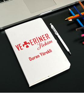 Kişiye Özel Veteriner Tasarımlı  Defter Ve Kalem Seti
