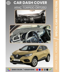 RENAULT KADJAR (2015-2022) Torpido Örtüsü Ön Göğüs Koruma Torpido Koruma Araca Özel Tam Uyum Kaymaz
