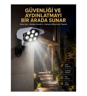 Mey İthalat® LED Lamba-Güneş Paneli Destekli Uzaktan Kumandalı Solar LED Lamba