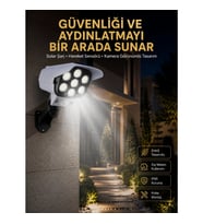 Mey İthalat® LED Lamba-Güneş Paneli Destekli Uzaktan Kumandalı Solar LED Lamba