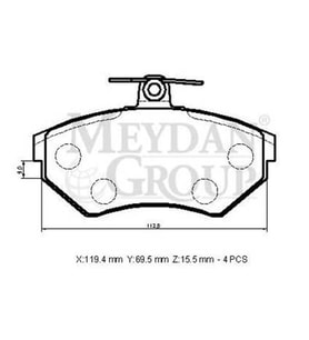 SEAT TOLEDO- 96/98; ÖN FREN BALATASI (DİSK) (119,4X69,5X15,5) (BRAMAX) 357698151E 1227-6350B