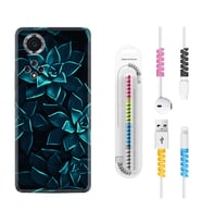Huawei Nova Y70 Y90 Nova 9 SE  Kılıf Kablo Koruma Spiral Silikon Mistik Çiçekler 1650