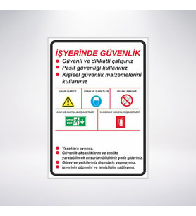 iş yerinde güvenlik 21x28 Arkası Sticker