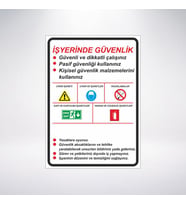 iş yerinde güvenlik 21x28 Arkası Sticker