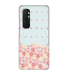 Xiaomi Mi Note 10 Lite Uyumlu Çiçek Desenli Şeffaf Telefon Kılıfı