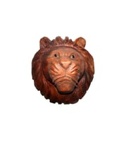 Dekoratif 40Cm Ahşap Aslan Kafası Hediyelik