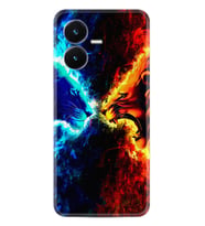 Vivo Y22S Kılıf Silikon Desen Özel Seri Red Blue Leon 1714