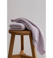 Koza Home Ivory Lila Kabartma Dokulu Mikro Fiber %100 Pamuk 2Li Banyo Havlusu Seti 50 X 90 - 70 X 140 1117A