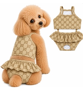 MAYOKİNİ -GC BEJ köpek mayosu