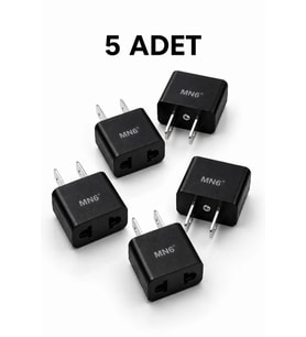 MN6 M007 Amerikan Priz dönüştürücü/5 Adet-Türk Fişi Amerikan Sistemine Çeviren Adaptor Fiş