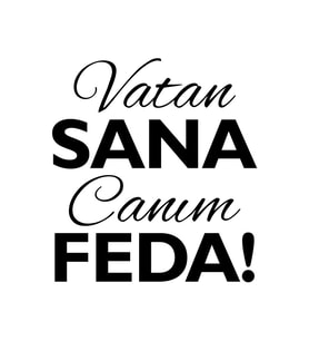 Vatan Sana Canım Feda Sticker17x17 Cm Siyah
