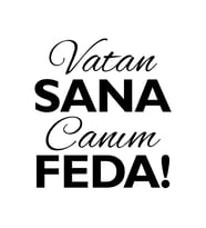 Vatan Sana Canım Feda Sticker17x17 Cm Siyah