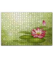 Cakapuzzle Lotus Çiçeği Ve Yeşil Zemin  Puzzle Yapboz MDF (Ahşap) (120 Parça)