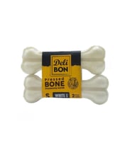 Beyaz Deri Köpek Çiğneti Pres Kemik 2x12cm