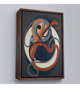 Çerçeveli Auguste Herbin - Soyut Sanat Tablosu (Kahverengi)