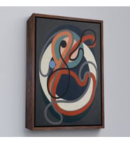 Çerçeveli Auguste Herbin - Soyut Sanat Tablosu (Kahverengi)