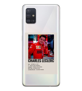 Samsung Galaxy A51 Uyumlu Charles Leclerc Desenli Şeffaf Telefon Kılıfı