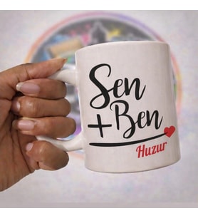 sen + ben sevgililer günü kupa bardak