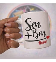 sen + ben sevgililer günü kupa bardak