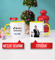 Öğretim Görevlisi Kupa Bardak Sarı Fotoğraflı