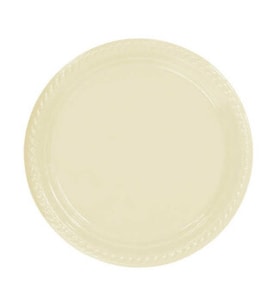 Tabak plastik yuvarlak 22 cm krem pk:25-