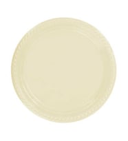 Tabak plastik yuvarlak 22 cm krem pk:25-