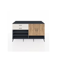 Kronos Konsol 4 Raflı 2 Çekmeceli 2 Kapaklı 176x59x99 Antrasit-Çam/Aytaşı