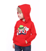 Toontoy Erkek Çocuk Köpek Baskılı Sweatshirt (Kırmızı)