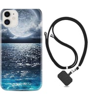 Apple iPhone 11 12 13 Mini Kılıf Boyun Askılı Silikon Great Moon 1301