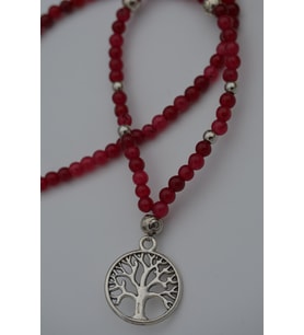 STONEAGE Jade Doğal Taşlı  Hayat Ağacı Bayan Kolye (Altın / Dore)