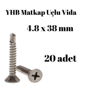 Matkap Uçlu Vida YHB 4.8x38 20'li Paket