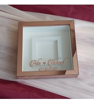25x25 Cm Fotoğraf Bölümlü Rose Pleksi Kaplı Verda Anı Çerçevesi-6 cm Derinlikli Anı Çerçevesi(Fotoğraf Hediye)