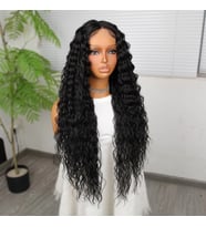 Ekstra Uzun Yoğun Afro Daa Siyah Fiber Sen Geniş T Tül Peruk