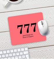 777 Olumlama Baskılı Mouse Pad 23x19cm Fare Altlığı Kaydırmaz Taban 