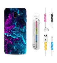 Samsung J6 Plus J7 Prime J7 Pro M20 Kılıf Kablo Koruma Spiral Silikon Explosive 1734