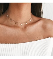 altın Renk Geometrik Yıldız Kolye Altın Zincir Kadınlar İçin Kolye Chokers Kadınlar İçin