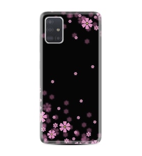 Samsung a71 A72 A73 A7 A9 2018 C7 C9 Kılıf Desenli Silikon Black flowers 1391
