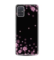 Samsung a71 A72 A73 A7 A9 2018 C7 C9 Kılıf Desenli Silikon Black flowers 1391