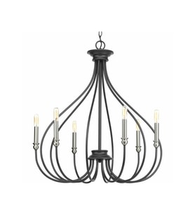 Cora 6 Başlıklı Geometrik Avize RA-AVZ- 7583-26-91 (Siyah)