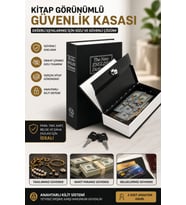 Kitap Görünümlü Metal Kasa Kumbara Gizli Para Biriktirme ve Değerli Eşya Saklama Kutusu 180X115X55MM