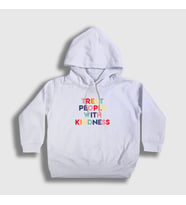 Presmono Unisex Çocuk Beyaz Treat People With Kindness Harry Styles Kapüşonlu Sweatshirt 318841tt (Beyaz)